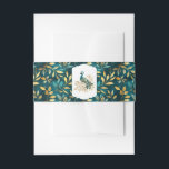 Bandeau De Faire-part Groupe Belly Invitation Peacock<br><div class="desc">Cette bande de ventre d'invitation est présentée dans un joli feuille turquoise et or couleur et imprimé d'art paon. Customisez cet objet ou achetez tel quel. Images autorisées</div>