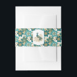 Bandeau De Faire-part Groupe Belly Invitation Peacock<br><div class="desc">Cette bande de ventre d'invitation est présentée dans un joli mélange turquoise et doré de couleur florale et d'art paon imprimé. Customisez cet objet ou achetez tel quel. Images autorisées</div>