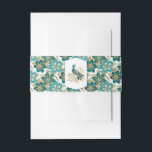 Bandeau De Faire-part Groupe Belly Invitation Peacock<br><div class="desc">Cette bande de ventre d'invitation est présentée dans un joli mélange turquoise et doré de couleur florale et d'art paon imprimé. Customisez cet objet ou achetez tel quel. Images autorisées</div>