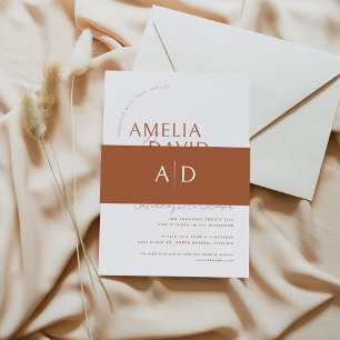 Bandeau De Faire-part Groupe Belly Mariage moderne avec Monogramme