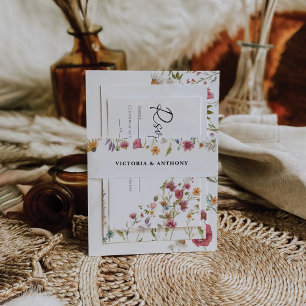 Bandeau De Faire-part Groupe de Faire-part de mariage fleur sauvage