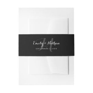 Bandeau De Faire-part Groupe de ventre Mariage noir et blanc moderne