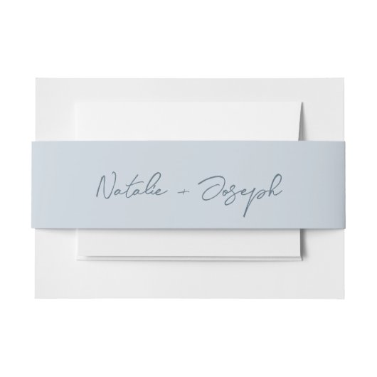 Bandeau De Faire-part  Hand Written Blue Fun Calligraphy Boho Wedding (Devant Example)