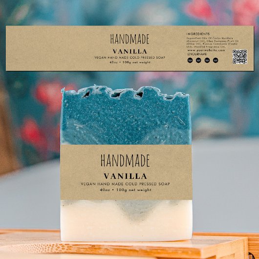 Bandeau De Faire-part Handmade Soap Belly Band Kraft Product Label Wrap