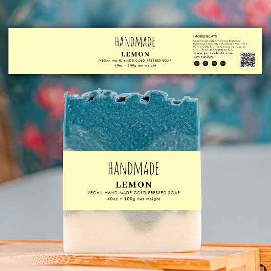 Bandeau De Faire-part Handmade Soap Belly Band Yellow Product Label Wrap