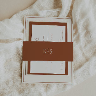 Bandeau De Faire-part HARMONIE Terracotta Monogramme minimaliste