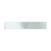 Bandeau De Faire-part Heart Monogram on Silver (Plat)