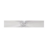 Bandeau De Faire-part Heart Monogram on White Pearl (Plat)