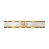 Bandeau De Faire-part Hearts & Ribbon - White/Gold (Plat)