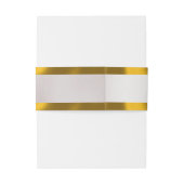 Bandeau De Faire-part Hearts & Ribbon - White/Gold (Dos Example)