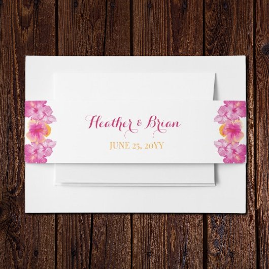 Bandeau De Faire-part Hibiscus brossé Mariage floral