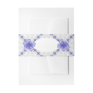 Bandeau De Faire-part Hibiscus & dentelle BLEU