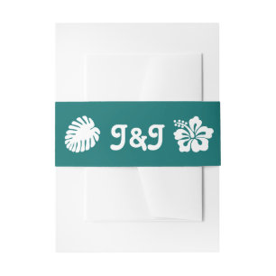 Bandeau De Faire-part Hibiscus tropicaux dans la bande de ventre d'invit