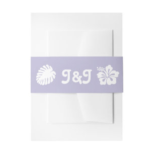 Bandeau De Faire-part Hibiscus tropicaux en LavenderInvitation Bande de