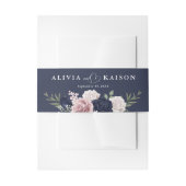 Bandeau De Faire-part hic Elegant Blush Mariage bleu marine (Devant example)