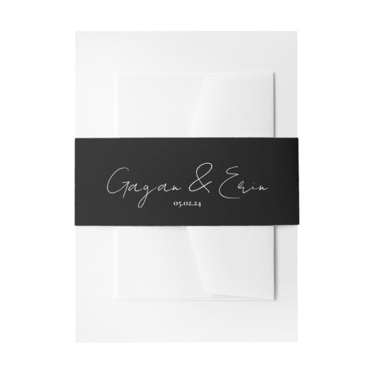 Bandeau De Faire-part histoire d'amour bande mariage cursive (Devant example)
