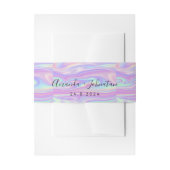 Bandeau De Faire-part Holographique Nom du certificat Date Mariage Minim (Devant example)