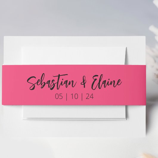 Bandeau De Faire-part Hot rose moderne Mariage amusant