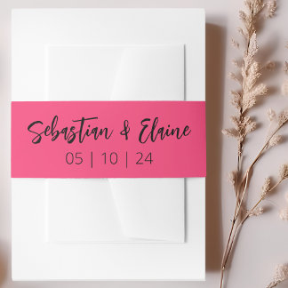 Bandeau De Faire-part Hot rose moderne Mariage amusant
