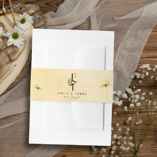 Bandeau De Faire-part Hour d'or Grace Floral & Monogram Mariage