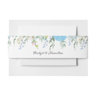 Bandeau De Faire-part Hydrangea à fleurs bleues