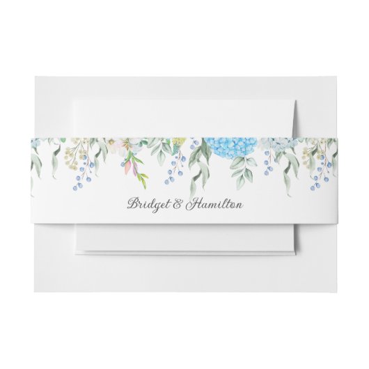 Bandeau De Faire-part Hydrangea à fleurs bleues (Devant Example)