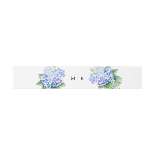 Bandeau De Faire-part Hydrangea Dusty Blue Floral Mariage (Plat)