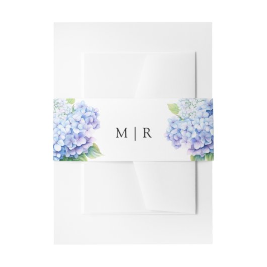 Bandeau De Faire-part Hydrangea Dusty Blue Floral Mariage (Devant example)