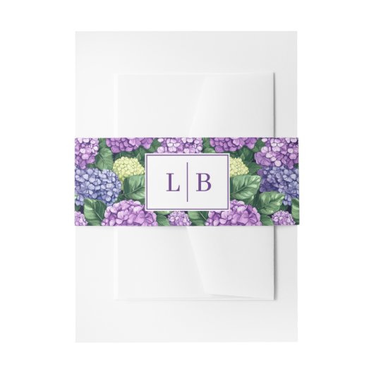 Bandeau De Faire-part Hydrangea Florale Violette Sérène (Devant example)