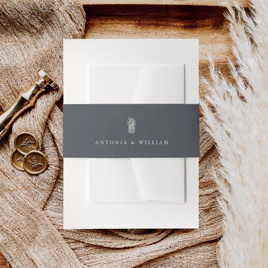 Bandeau De Faire-part Île Vintage Mariage ananas