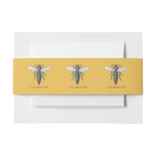 Bandeau De Faire-part Illustration Antique d'Insecte de Bourdon Reine Ab