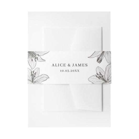 Bandeau De Faire-part Illustration classique Lys floraux (Devant example)