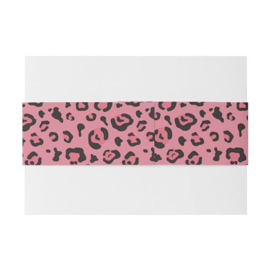 Bandeau De Faire-part Illustration d'animal de rose de léopard (Dos exemple)