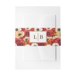 Bandeau De Faire-part Illustration de coquelicot floral rouge joyeux