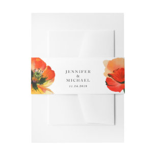 Bandeau De Faire-part Illustration de coquelicot floral simple