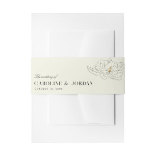 Bandeau De Faire-part Illustration de Magnolia blanc Mariage minimal mod