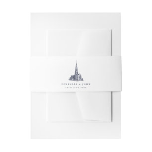 Bandeau De Faire-part Illustration de mariage élégante d'église vintage