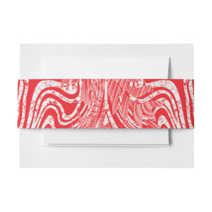 Bandeau De Faire-part image rouge et blanche d'un motif sur un dos blanc