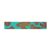 Bandeau De Faire-part Impression Brown et Turquoise de vache (Plat)