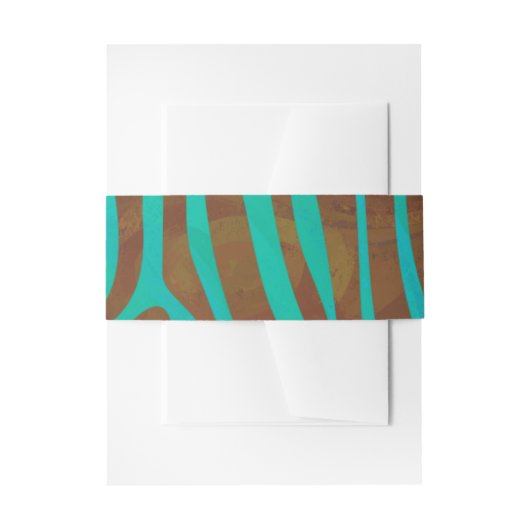 Bandeau De Faire-part Impression Brown et Turquoise Zebra (Devant example)