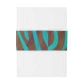 Bandeau De Faire-part Impression Brown et Turquoise Zebra (Dos Example)