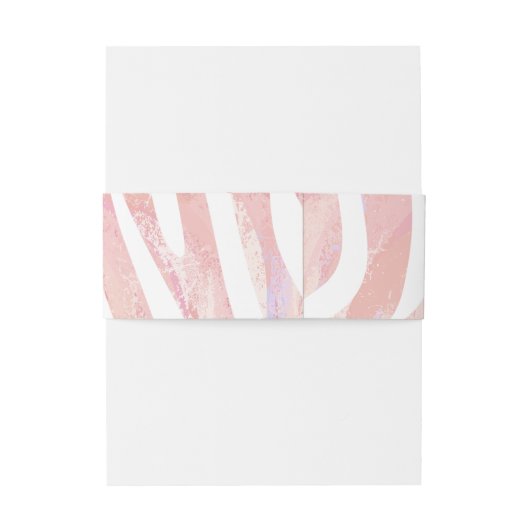 Bandeau De Faire-part Impression rose et blanc Zebra (Dos Example)