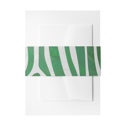 Bandeau De Faire-part Impression verte et blanche Zebra (Devant example)