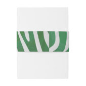 Bandeau De Faire-part Impression verte et blanche Zebra (Dos Example)