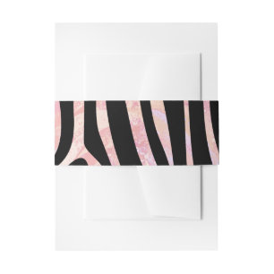 Bandeau De Faire-part Impression Zèbre Noir et Rose