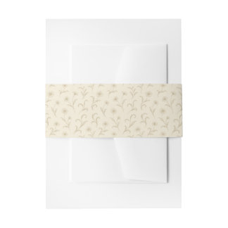 Bandeau De Faire-part Imprimé botanique de fleurs délicates crème neutre