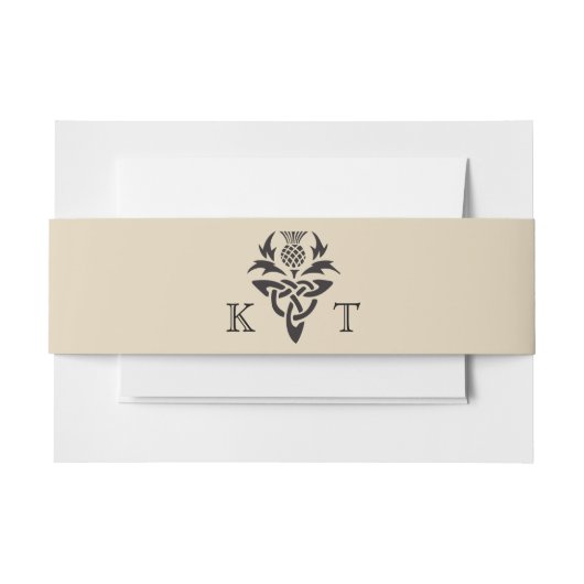 Bandeau De Faire-part Initiales de chardon celtique - Noir & Blanc (Devant Example)