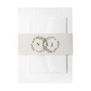 Bandeau De Faire-part Initiales de courre florale rustique mariage
