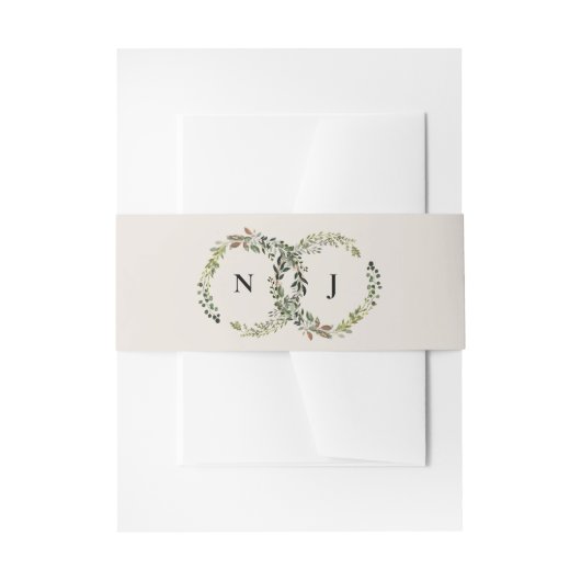 Bandeau De Faire-part Initiales de courre florale rustique mariage (Devant example)