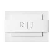 Bandeau De Faire-part Initiales de Monogramme blanc vert Sage Simple Mar (Devant Example)